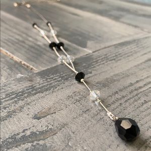 Black and clear bead necklace